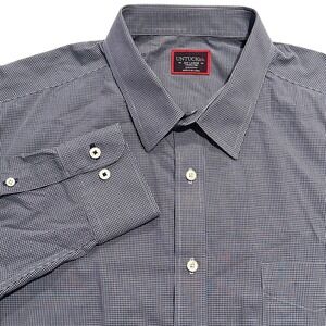 UNTUCKit Mens XXL Blue Gingham Long Sleeve Button Up Wrinkle Free Cotton Shirt